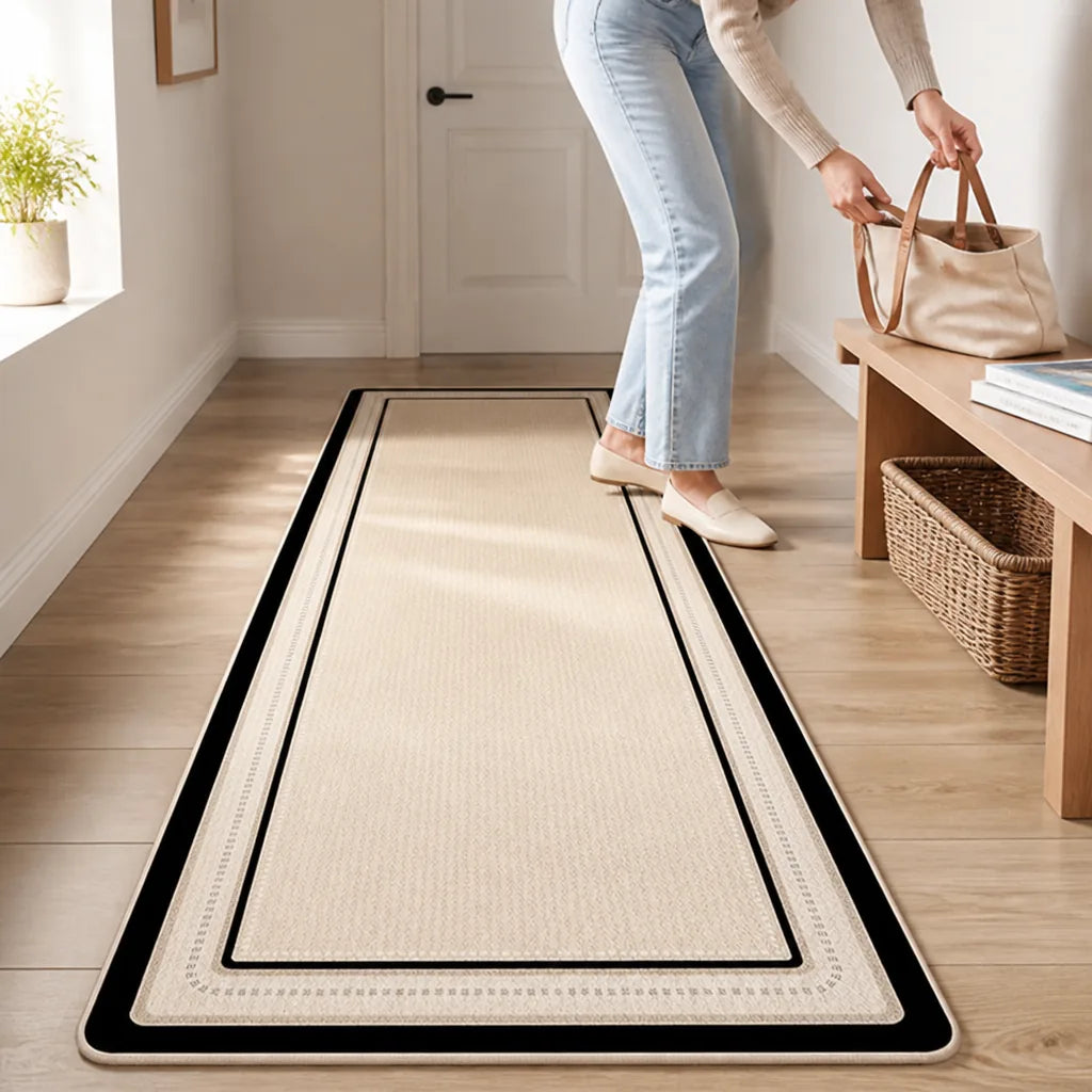 Runner Rug Velvet Plush Non-Slip Backing Machine Washable