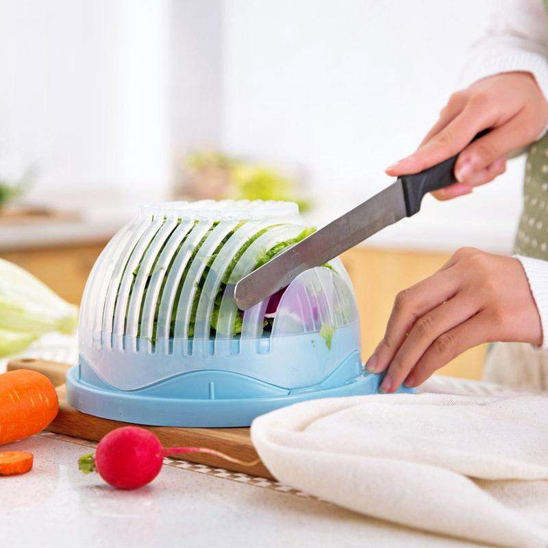 Salad Cutter Bowl Guided Slot System & Safety Cover