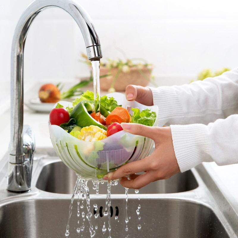 Salad Cutter Bowl Guided Slot System & Safety Cover