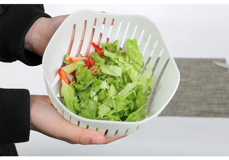 Salad Cutter Bowl Guided Slot System & Safety Cover