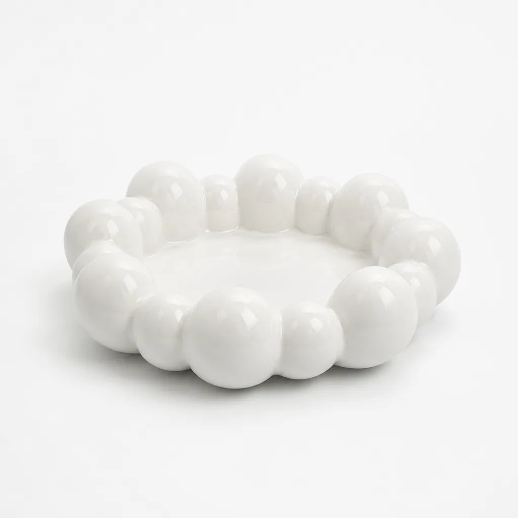 Serving Bowl Bubble Shape Glossy Ceramic 11.4 Inch