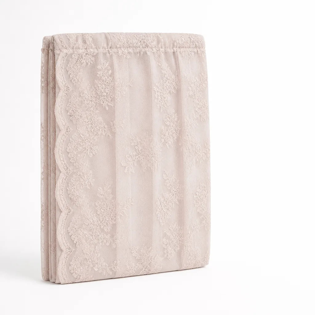 Sheer Curtain Panel Floral Lace Microfiber Light Filtering