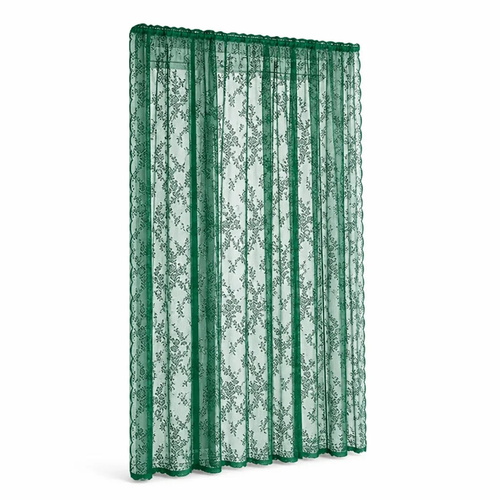 Sheer Curtain Panel Floral Lace Microfiber Light Filtering