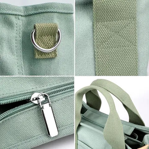 Shoulder Bag Canvas Inner Pockets & Wide Straps