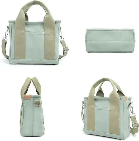 Shoulder Bag Canvas Inner Pockets & Wide Straps