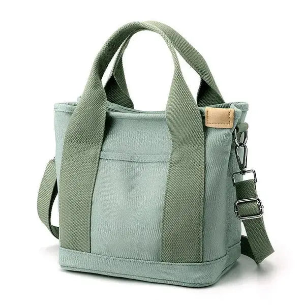 Shoulder Bag Canvas Multiple Inner Pockets & Wide Straps