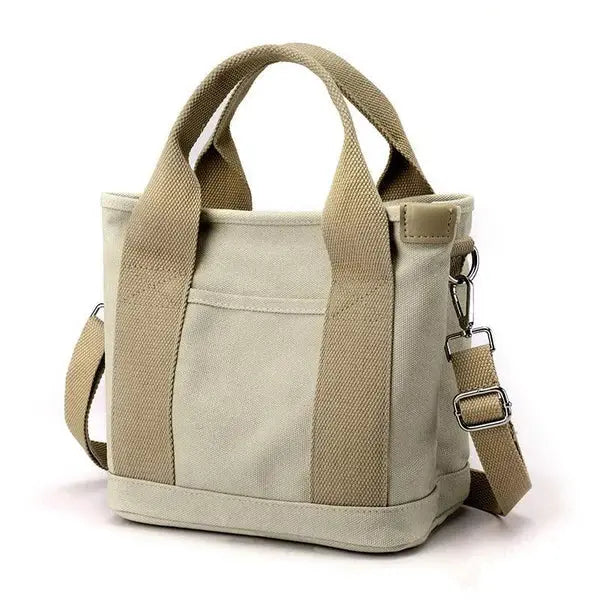 Shoulder Bag Canvas Multiple Inner Pockets & Wide Straps