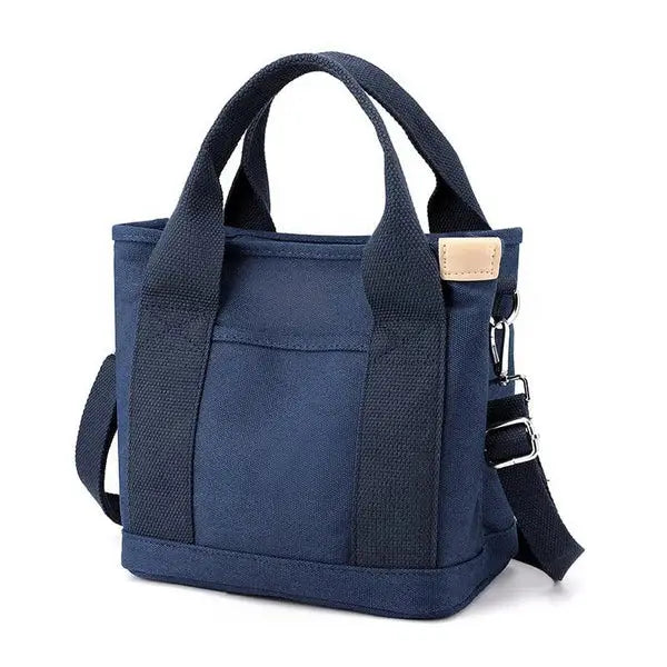 Shoulder Bag Canvas Multiple Inner Pockets & Wide Straps