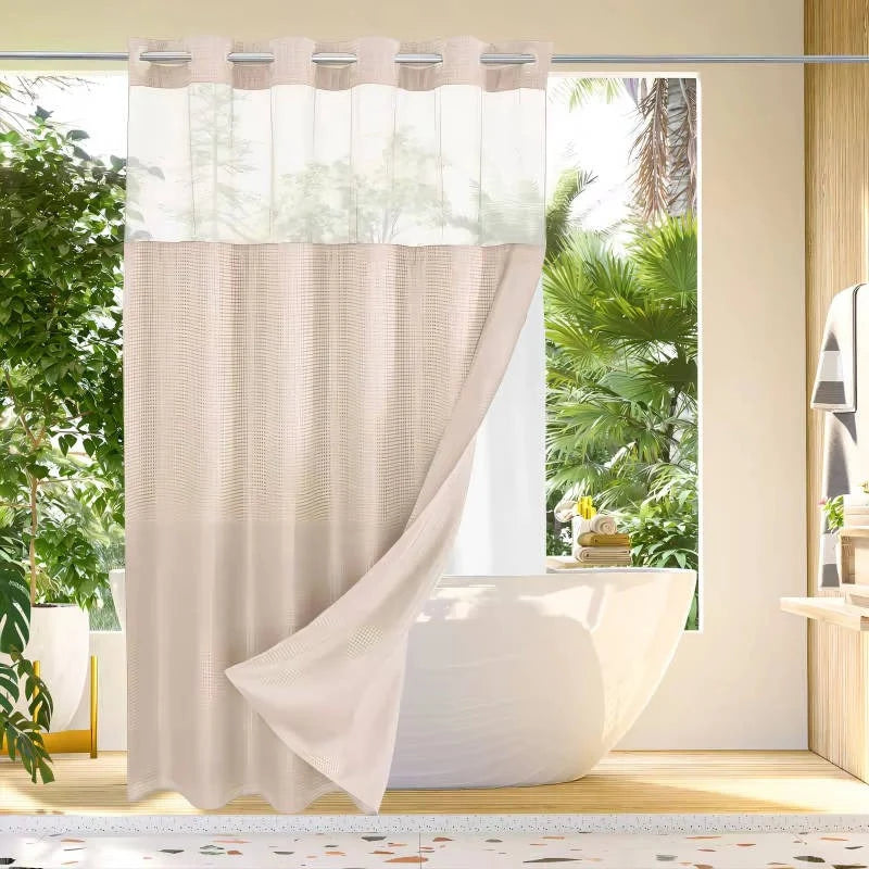 Shower Curtain Hookless Integrated Liner Waterproof