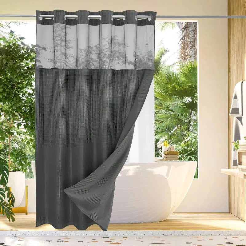 Shower Curtain Hookless Integrated Liner Waterproof