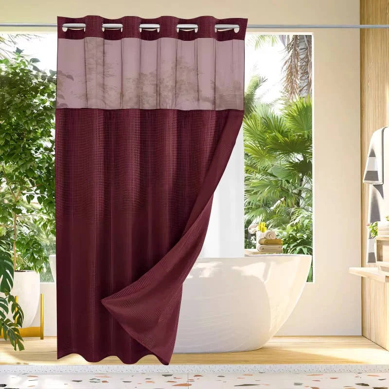 Shower Curtain Hookless Integrated Liner Waterproof