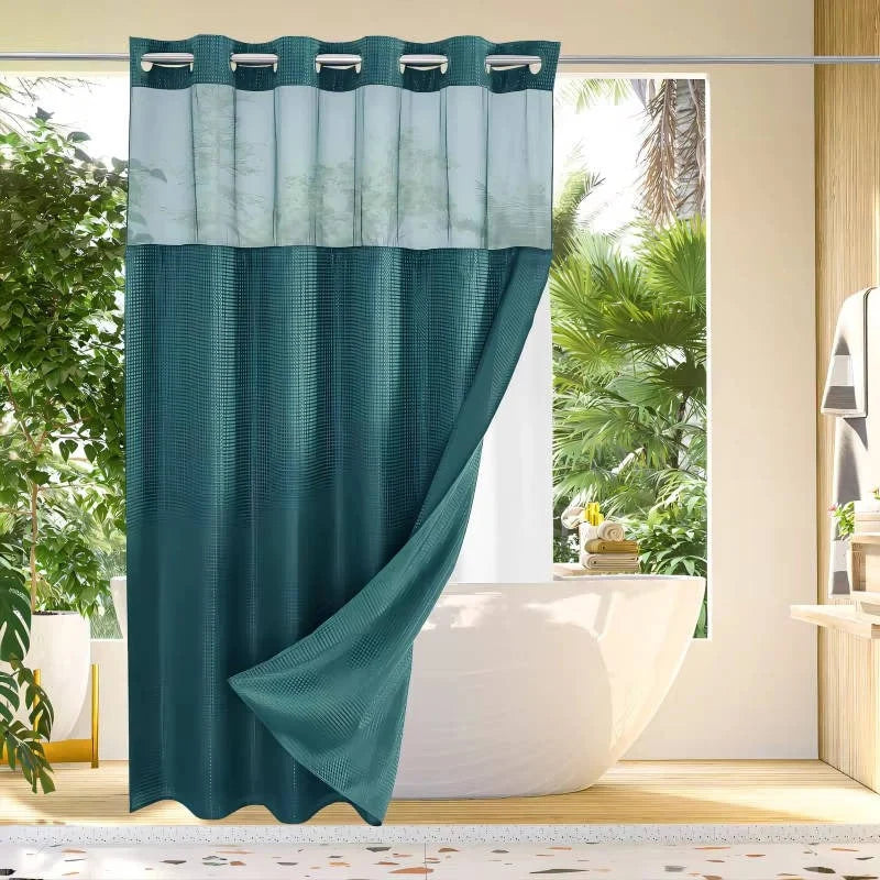 Shower Curtain Hookless Integrated Liner Waterproof