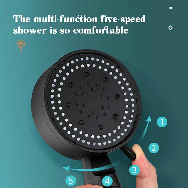 Shower Head High Pressure & 5 Spray Modes Silicone Nozzles