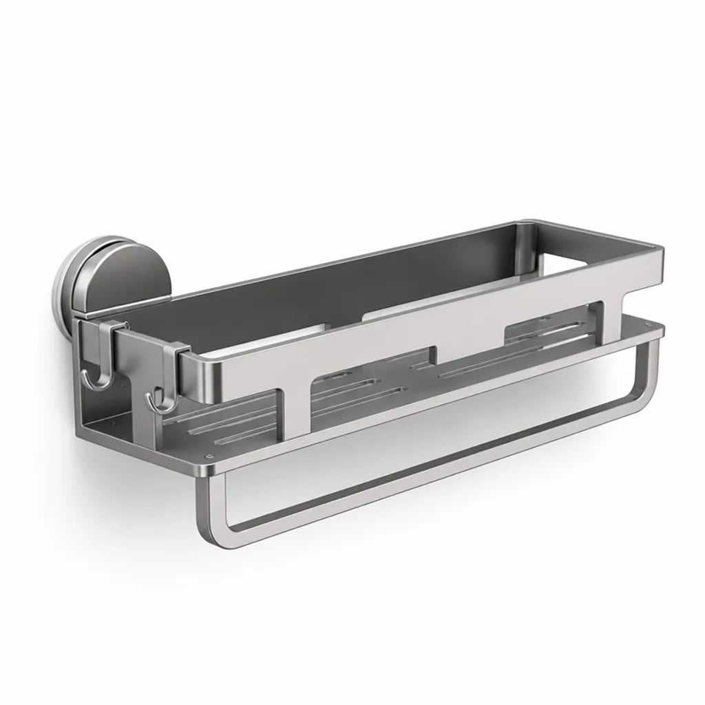 Shower Shelf No-Drill Suction Cup Or Wall-Mount Corrosion-Resistant