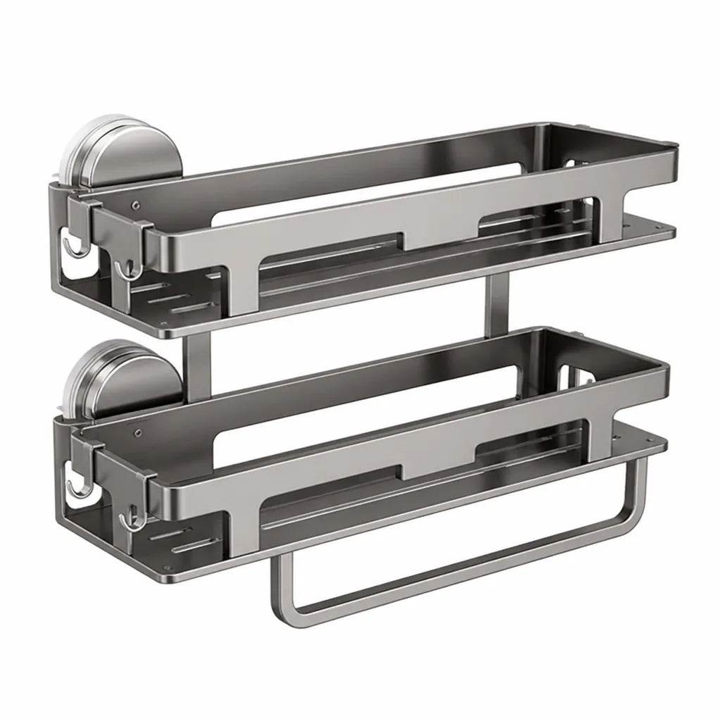 Shower Shelf No-Drill Suction Cup Or Wall-Mount Corrosion-Resistant