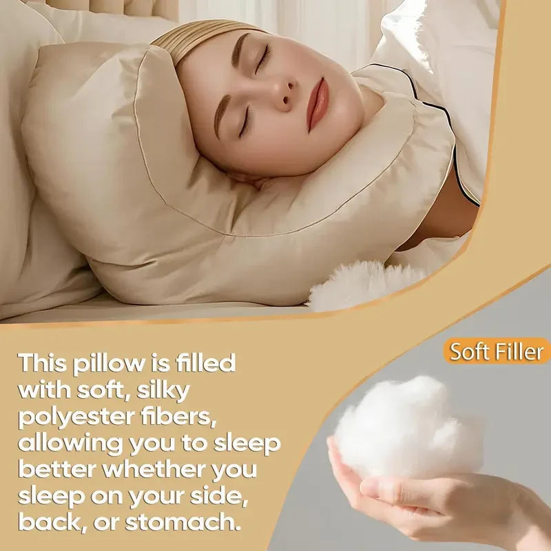 Side Sleeper Pillow Raised Frame Open Center Machine-Washable Cover