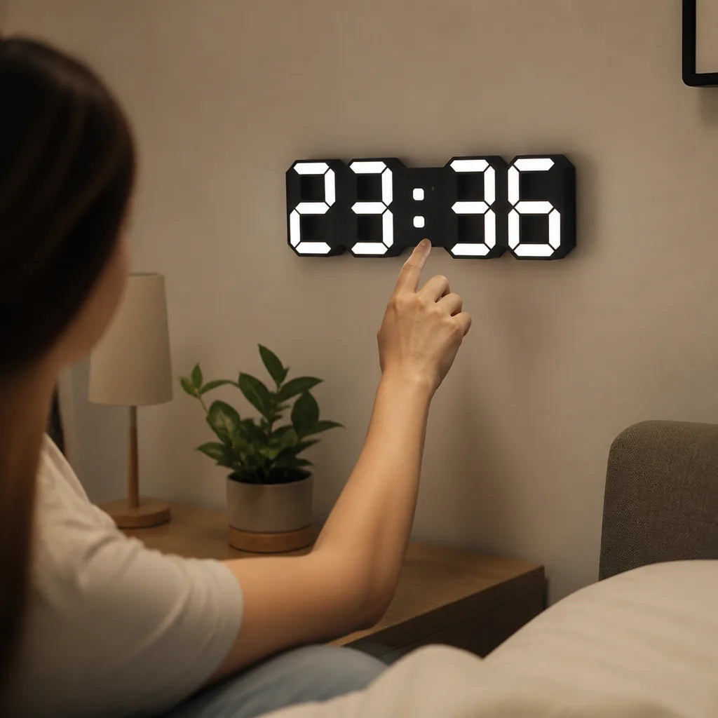 Single-Sided Acrylic 3D LED Display Wall Clock (Home & Office)