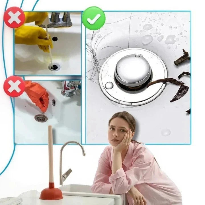 Sink Stopper Pop-Up Airtight Seal & Strainer