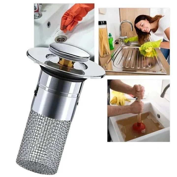 Sink Stopper Pop-Up Airtight Seal & Strainer