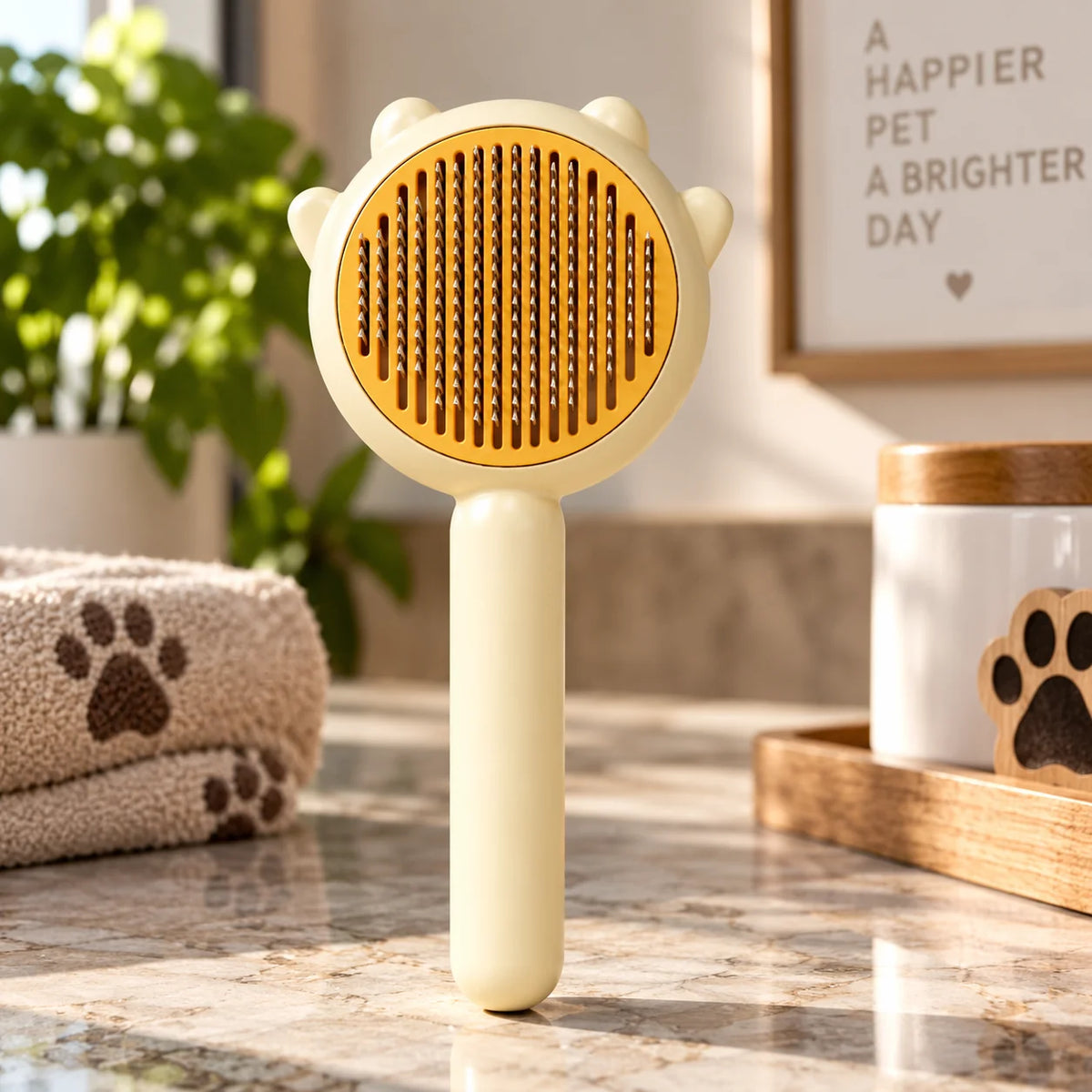 Slicker Brush Self-Cleaning Stainless Steel Pins & Soft Grip