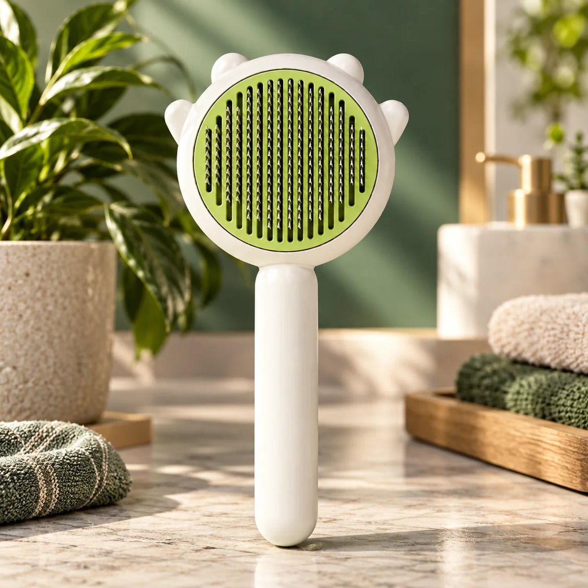 Slicker Brush Self-Cleaning Stainless Steel Pins & Soft Grip