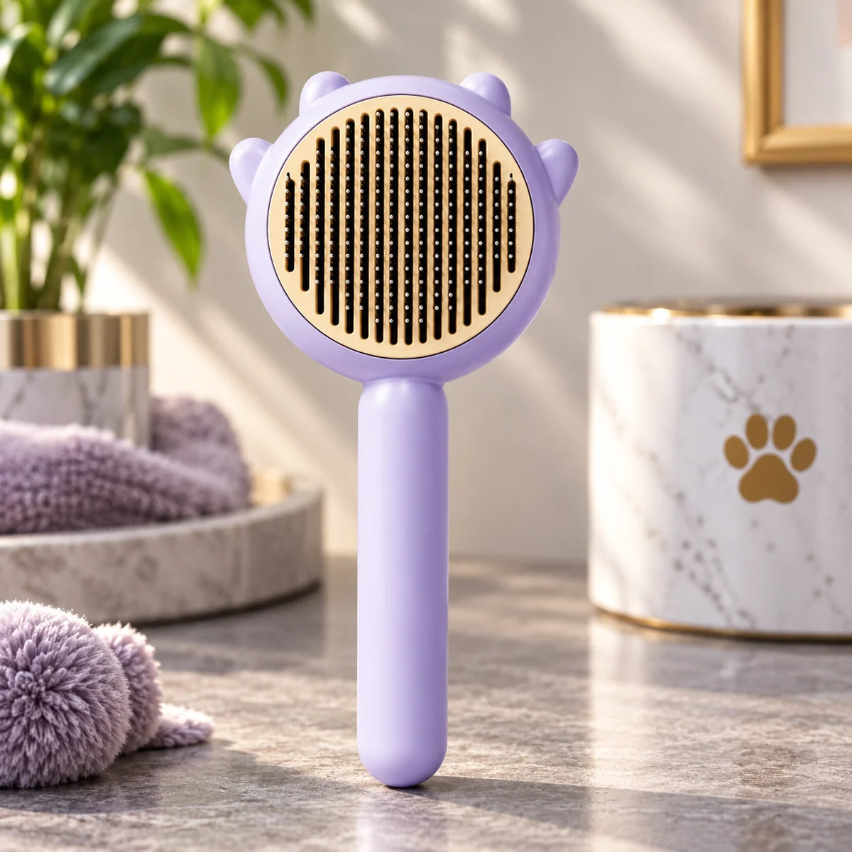 Slicker Brush Self-Cleaning Stainless Steel Pins & Soft Grip