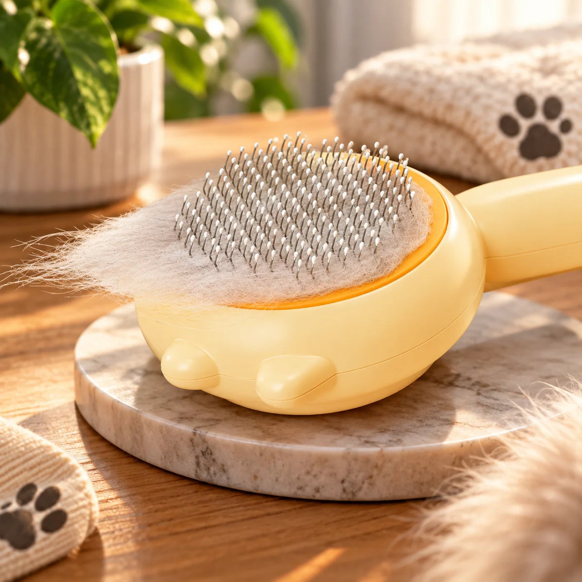 Slicker Brush Self-Cleaning Stainless Steel Pins & Soft Grip