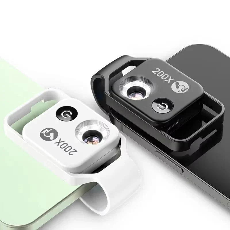 Smartphone Microscope Lens 200X Magnification Optical Glass Clip-On