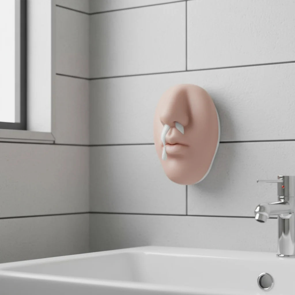 Soap Dispenser Lifelike Nose Soft Silicone & Adhesive Mount