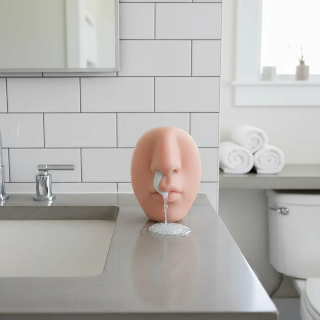 Soap Dispenser Lifelike Nose Soft Silicone & Adhesive Mount