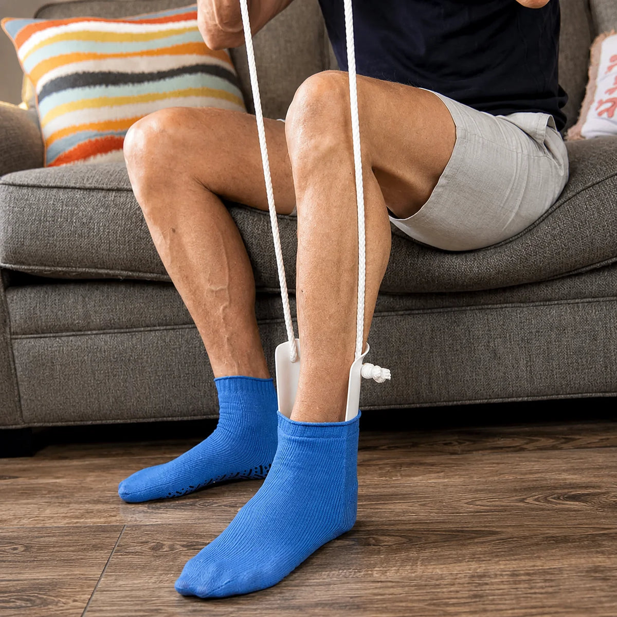 Sock Aid No-Bend Wide Frame Foam-Padded Grip
