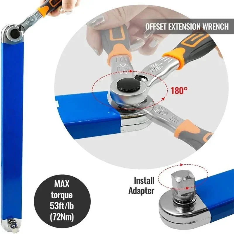 Socket Extension Wrench 15.4 Inch Reach Chain-Driven Torque
