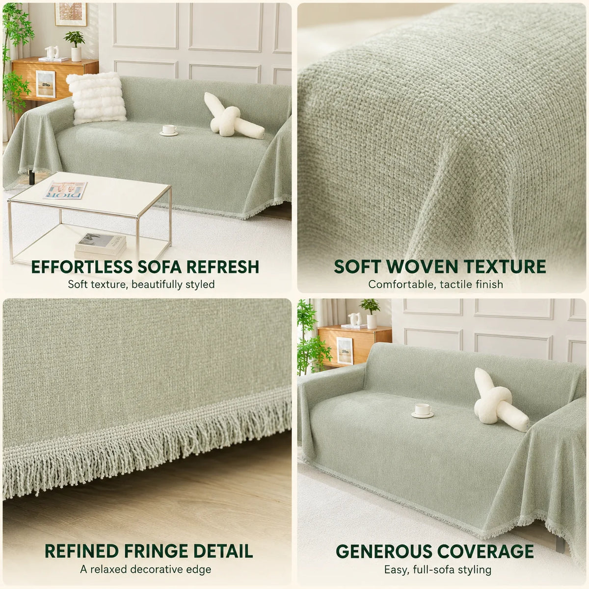 Sofa Cover Draped Universal Fit Woven Blend