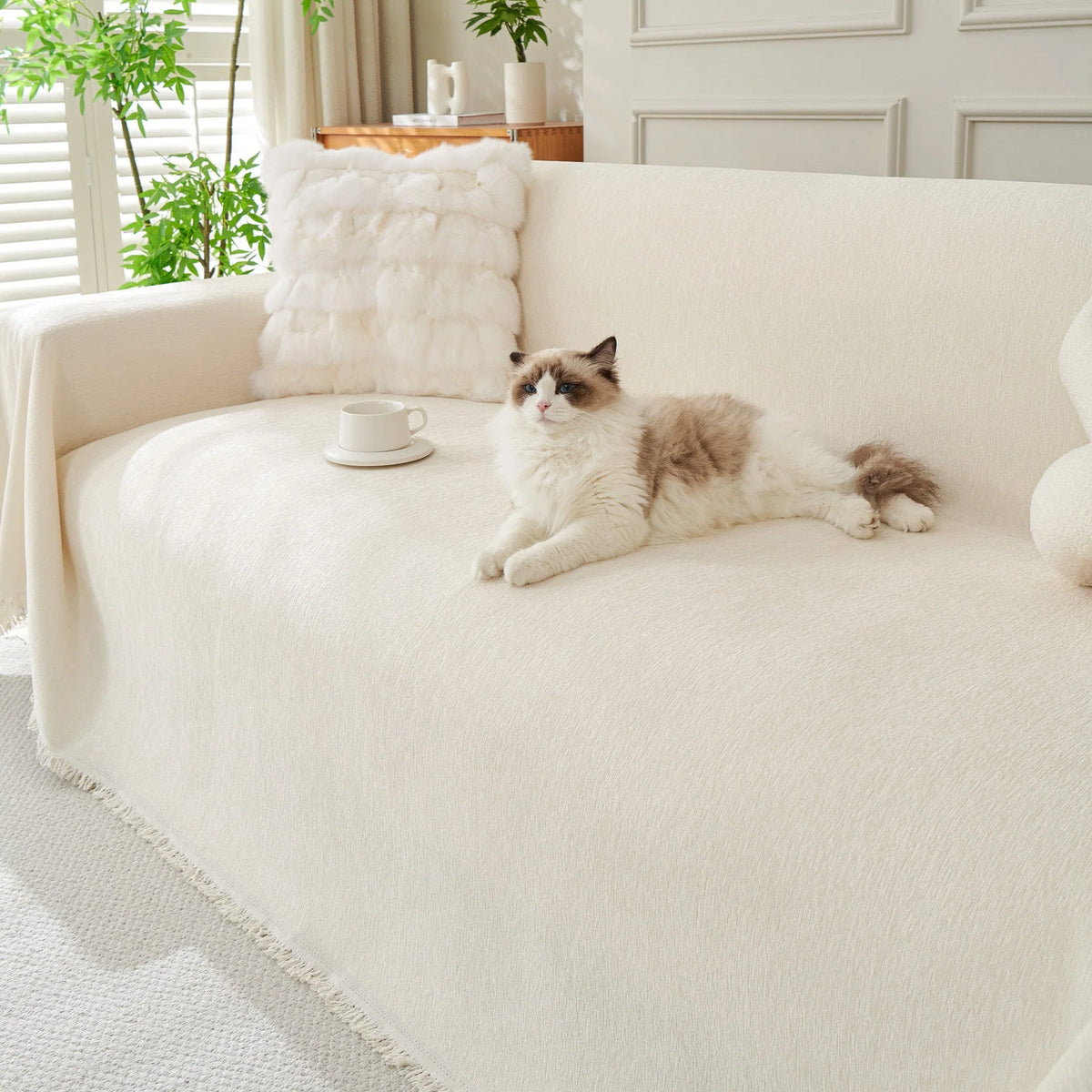 Sofa Cover Draped Universal Fit Woven Blend