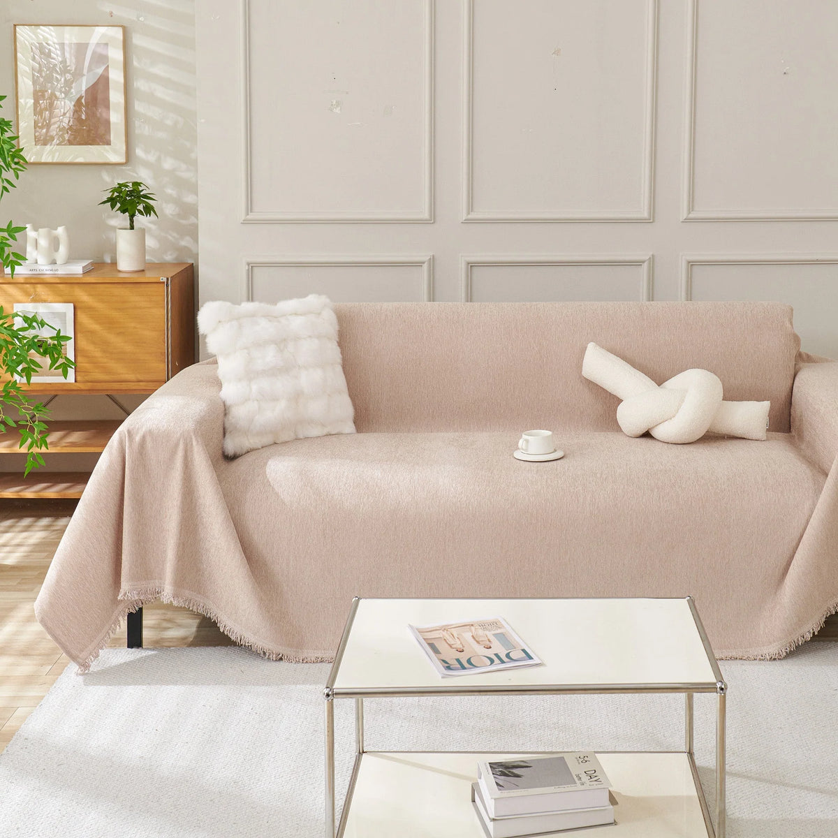 Sofa Cover Draped Universal Fit Woven Blend