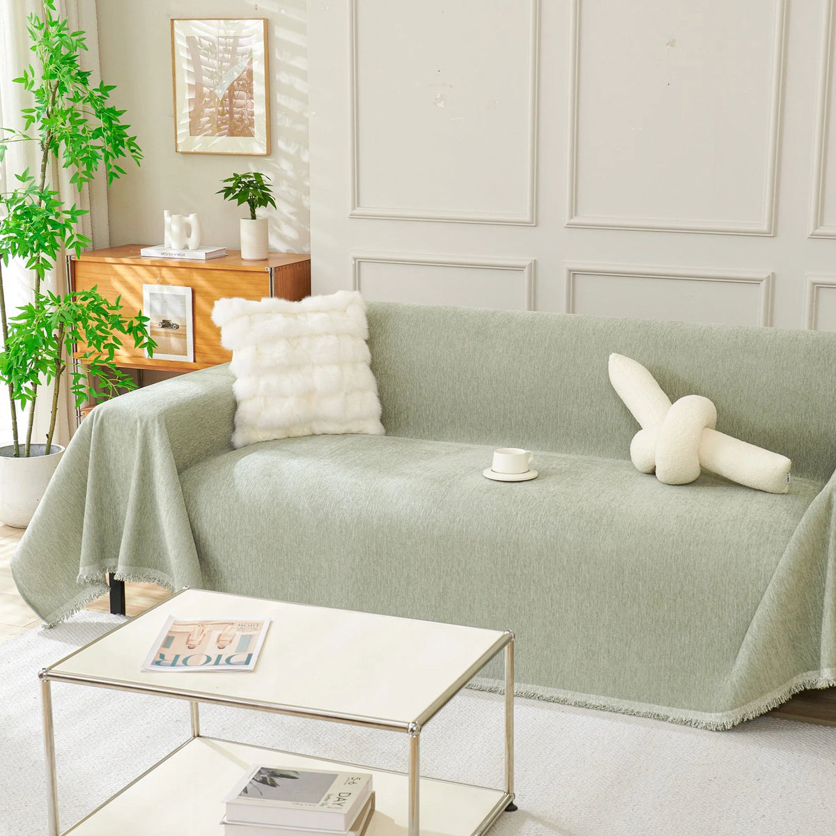 Sofa Cover Draped Universal Fit Woven Blend