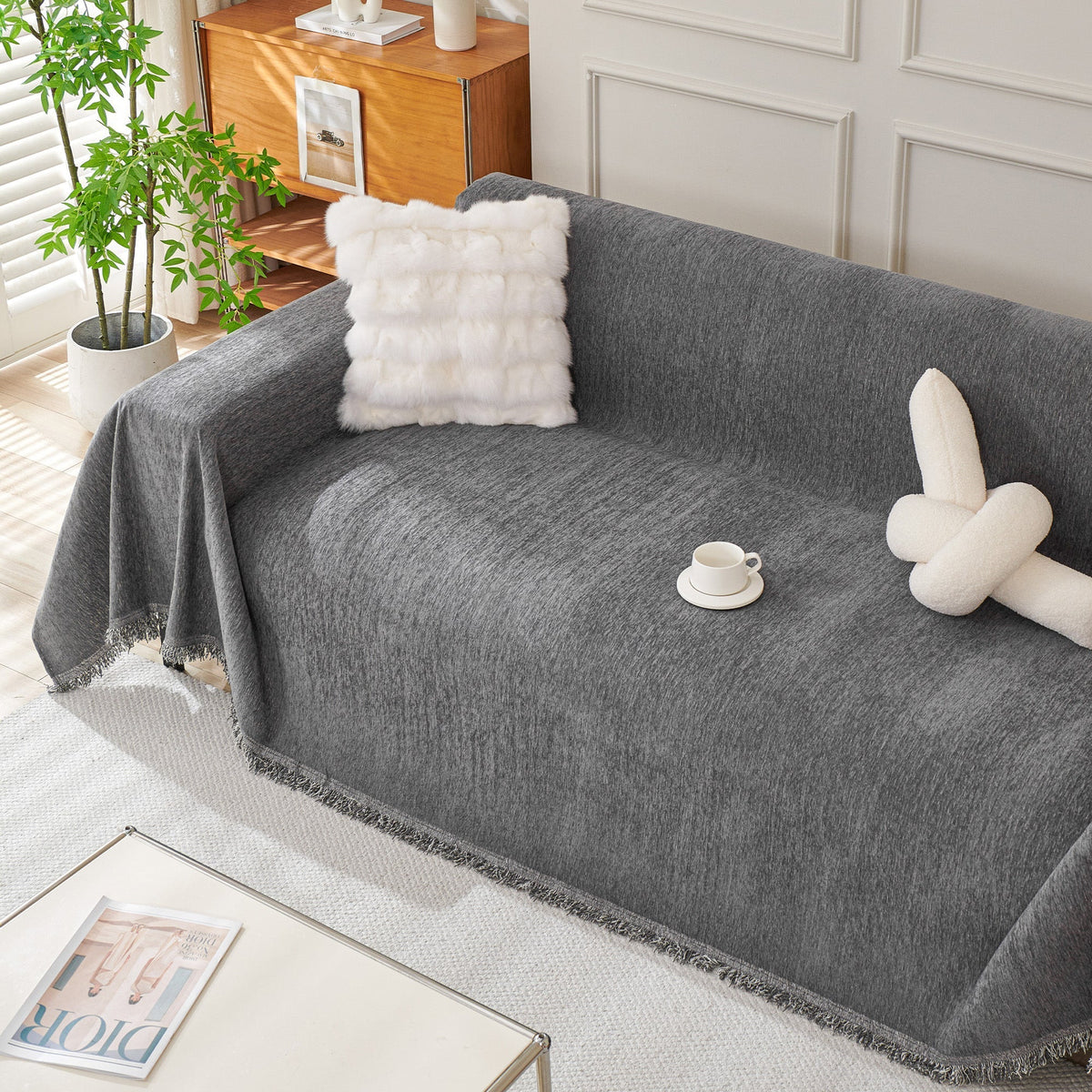 Sofa Cover Draped Universal Fit Woven Blend