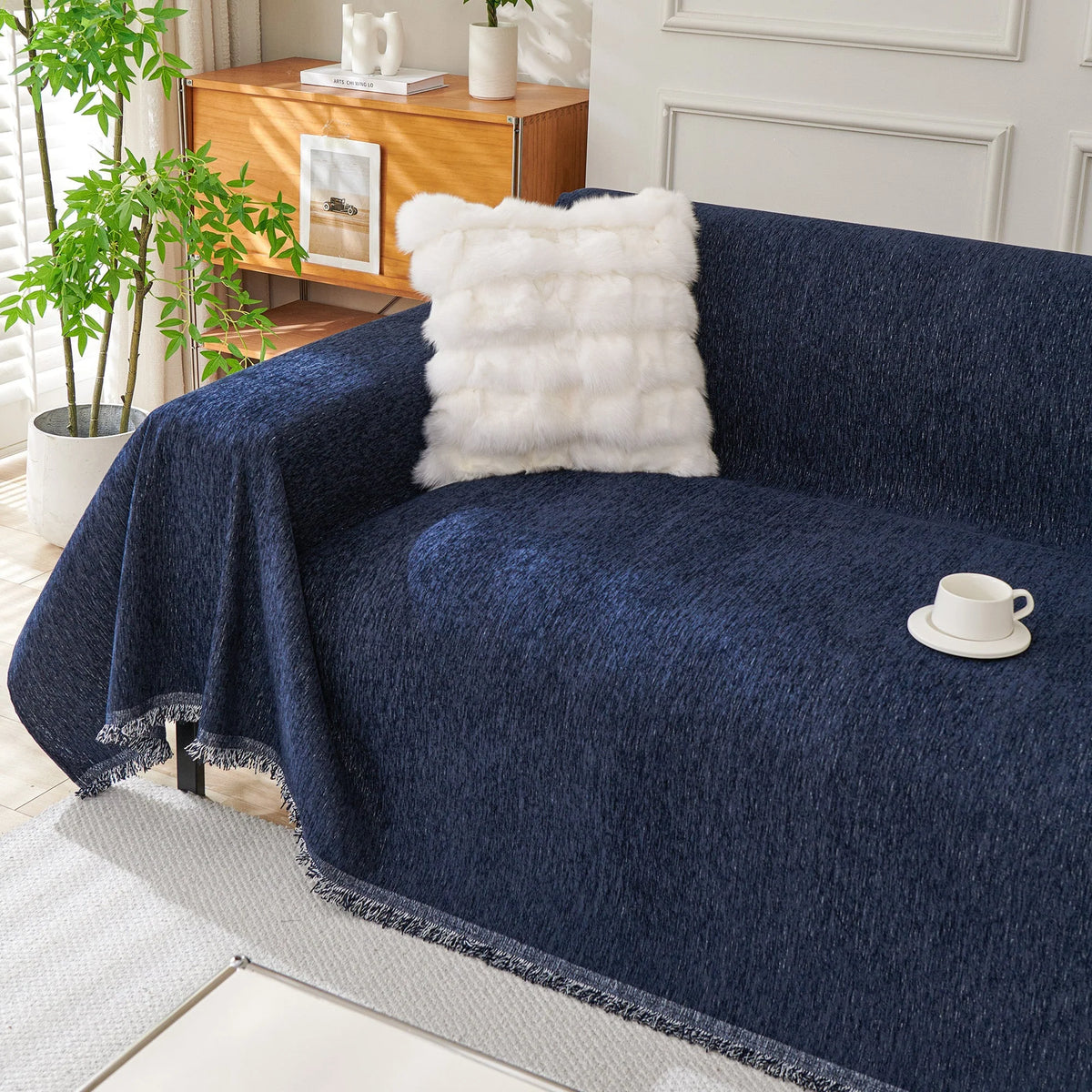 Sofa Cover Draped Universal Fit Woven Blend