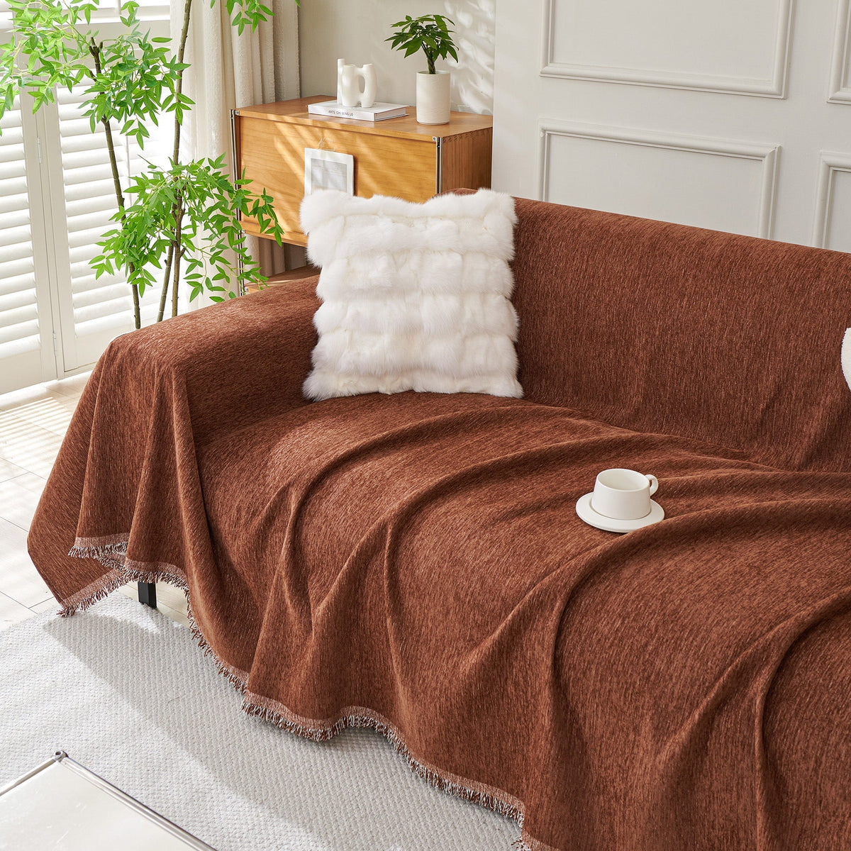 Sofa Cover Draped Universal Fit Woven Blend
