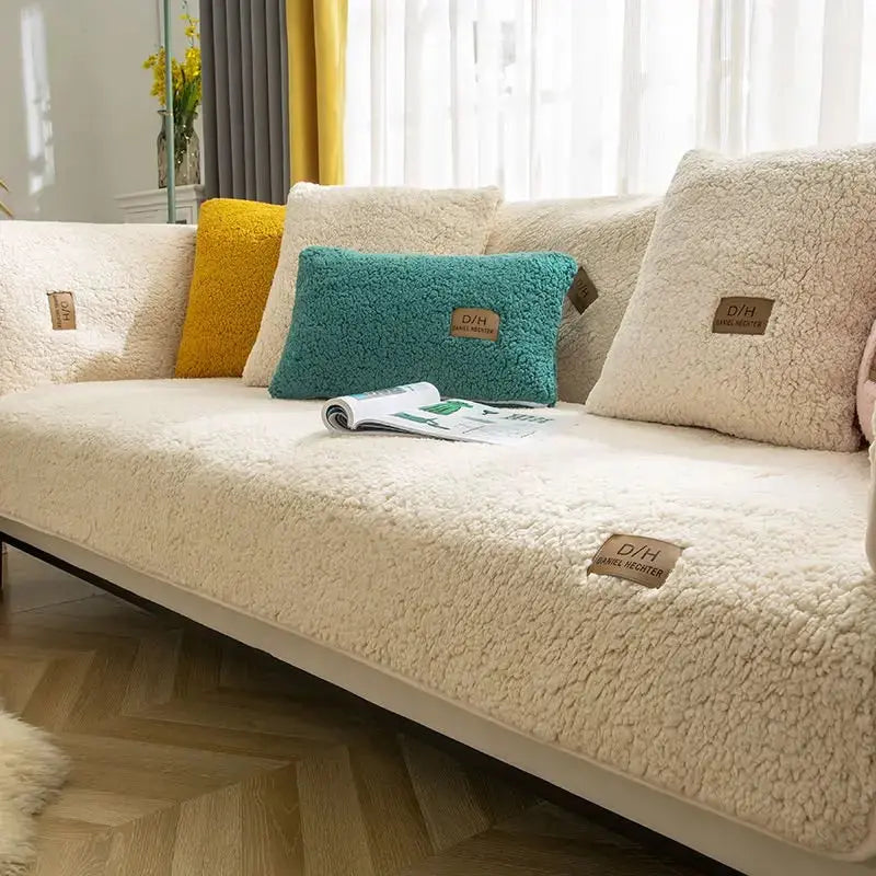 Sofa Slipcover Soft Wool Non-Slip & Elastic Fit
