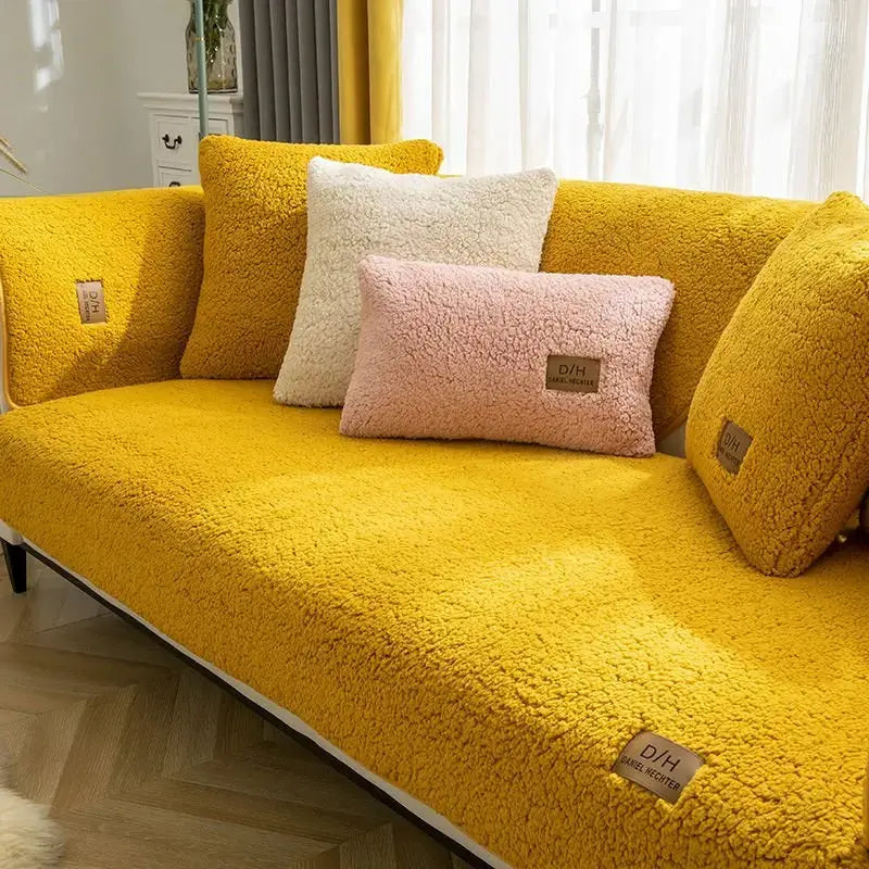 Sofa Slipcover Soft Wool Non-Slip & Elastic Fit