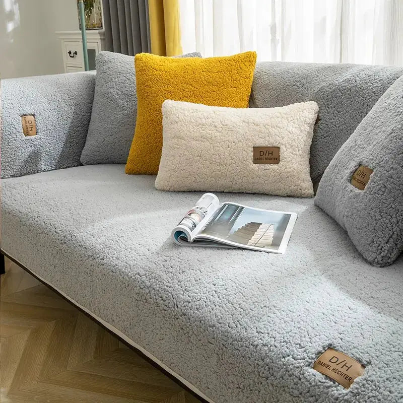 Sofa Slipcover Soft Wool Non-Slip & Elastic Fit