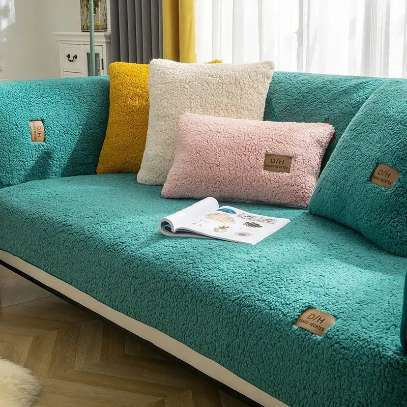 Sofa Slipcover Soft Wool Non-Slip & Elastic Fit