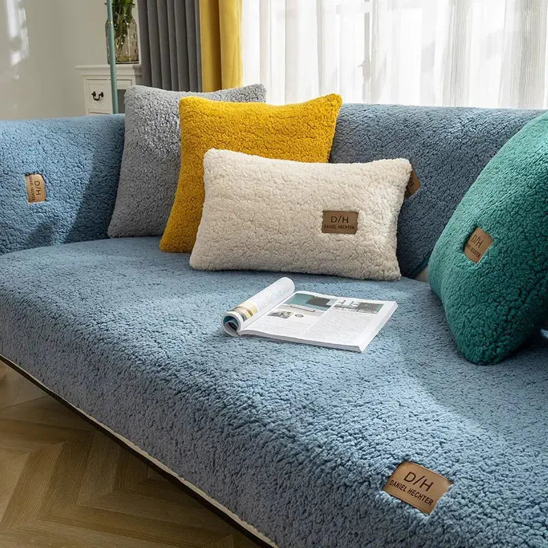 Sofa Slipcover Soft Wool Non-Slip & Elastic Fit