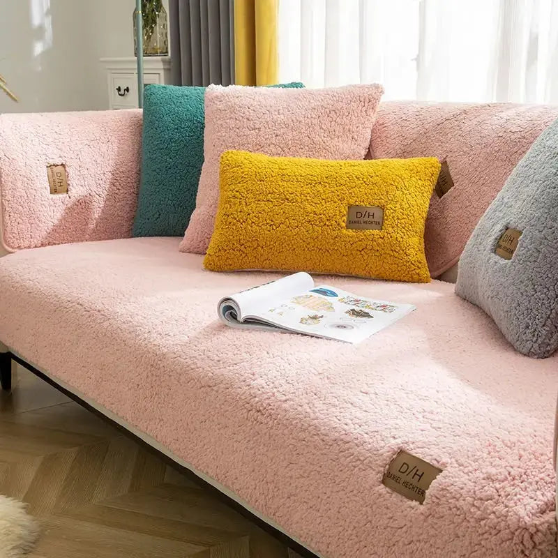 Sofa Slipcover Soft Wool Non-Slip & Elastic Fit
