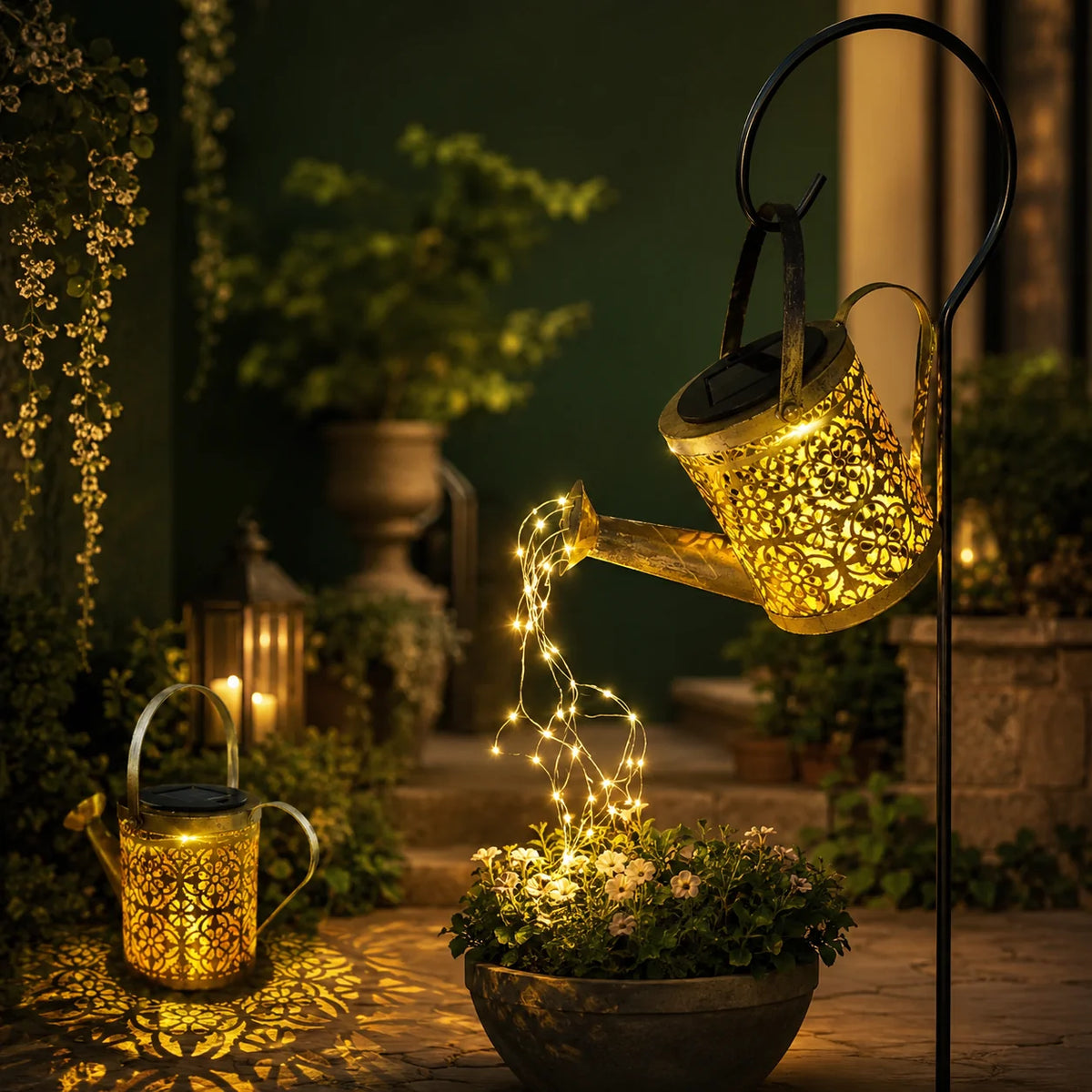 Solar Garden Lamp Starlight Projection Warm White LED