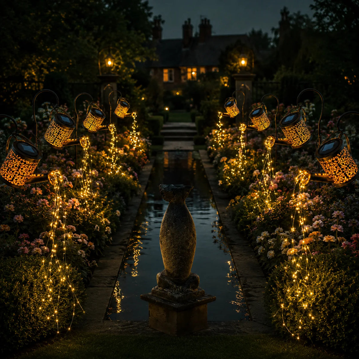 Solar Garden Lamp Starlight Projection Warm White LED