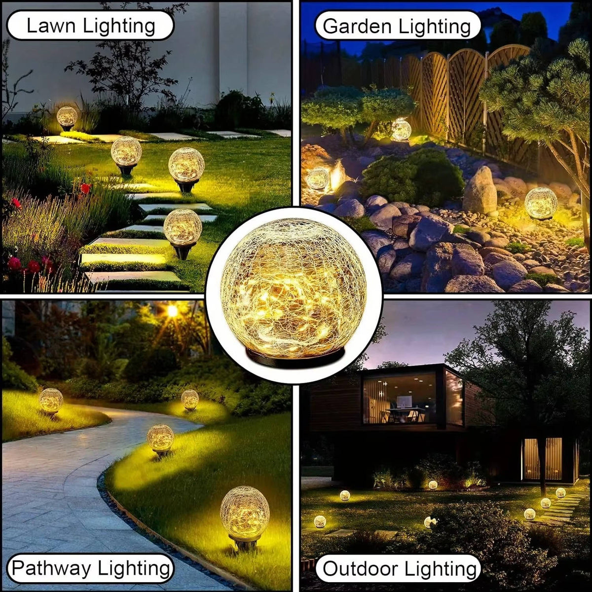 Solar Garden Lights Dusk-to-Dawn Weatherproof & Long Runtime