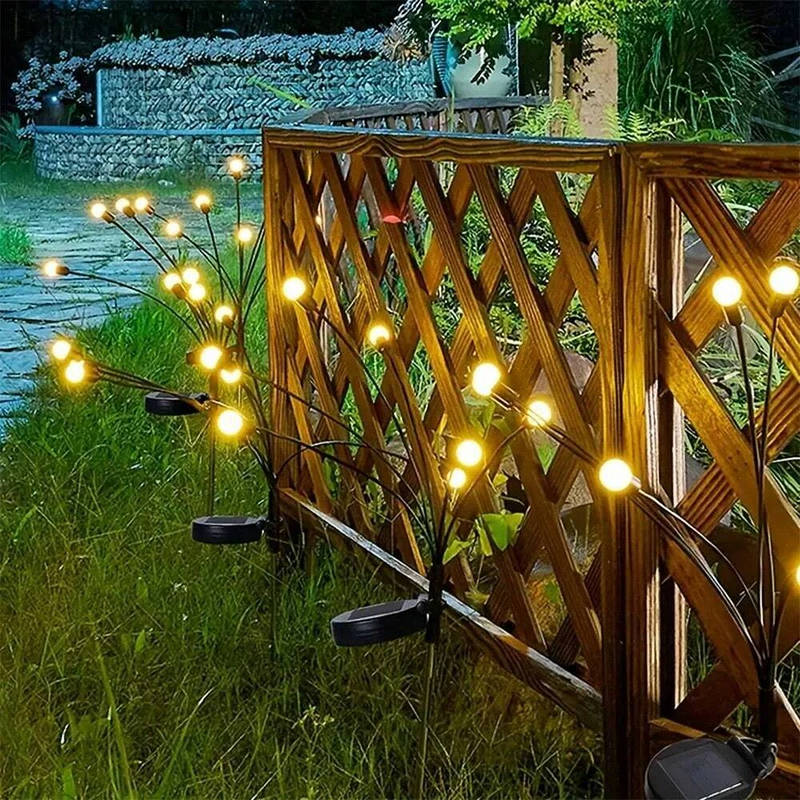 Solar Garden Lights Firefly Effect & Swaying Stainless Steel