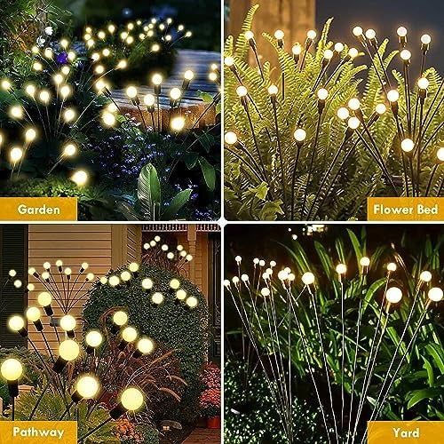Solar Garden Lights Firefly Effect & Swaying Stainless Steel